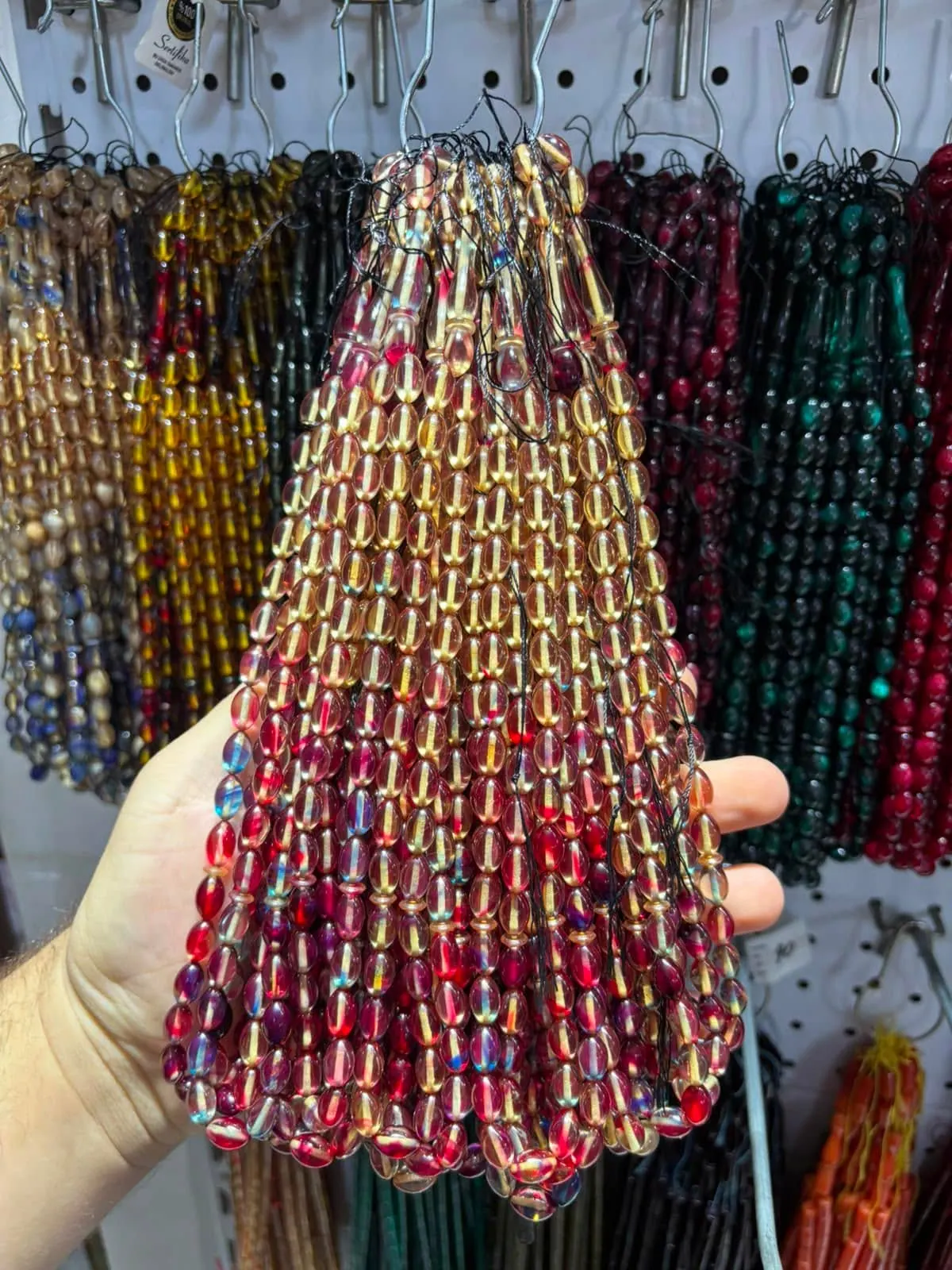 مسبحة كهرمان ناري مضغوط رقم 20