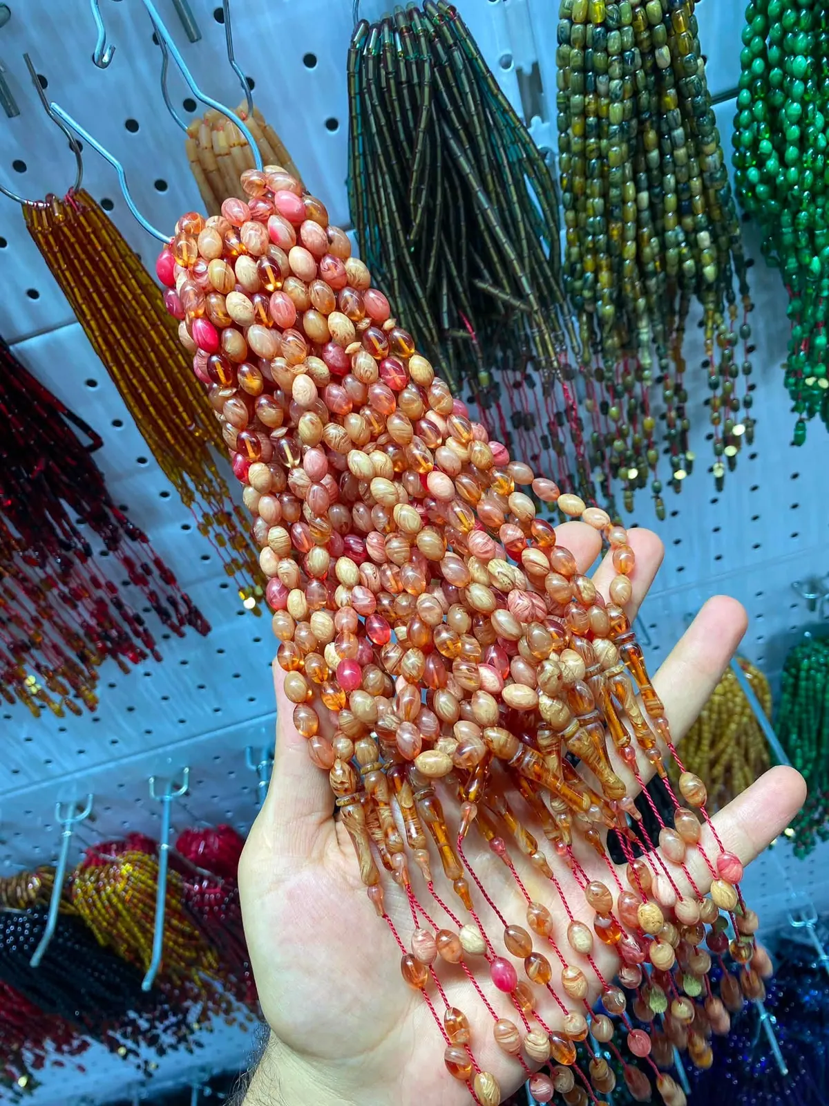 Fire-Pressed Amber Prayer Beads — Series 2 — Fuchsia No.11