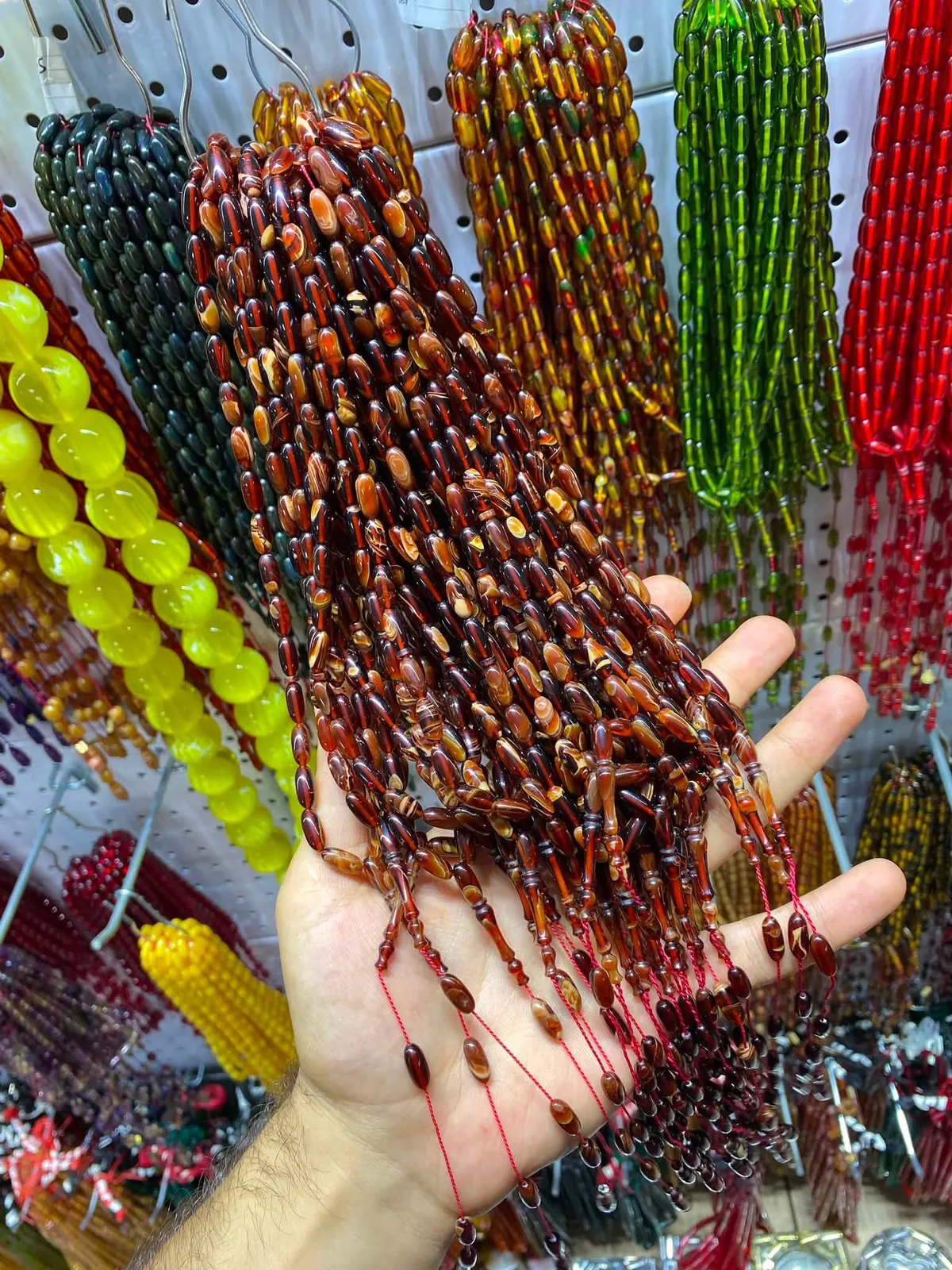 Fire-Pressed Amber Prayer Beads — Series 3 — Coffee Brown No.07