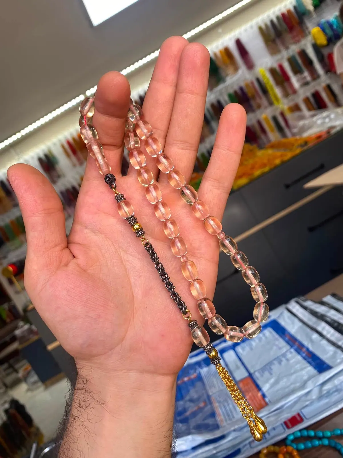 مسبحة الباغة النازفة بشرابة — رمادي دخاني رقم 04