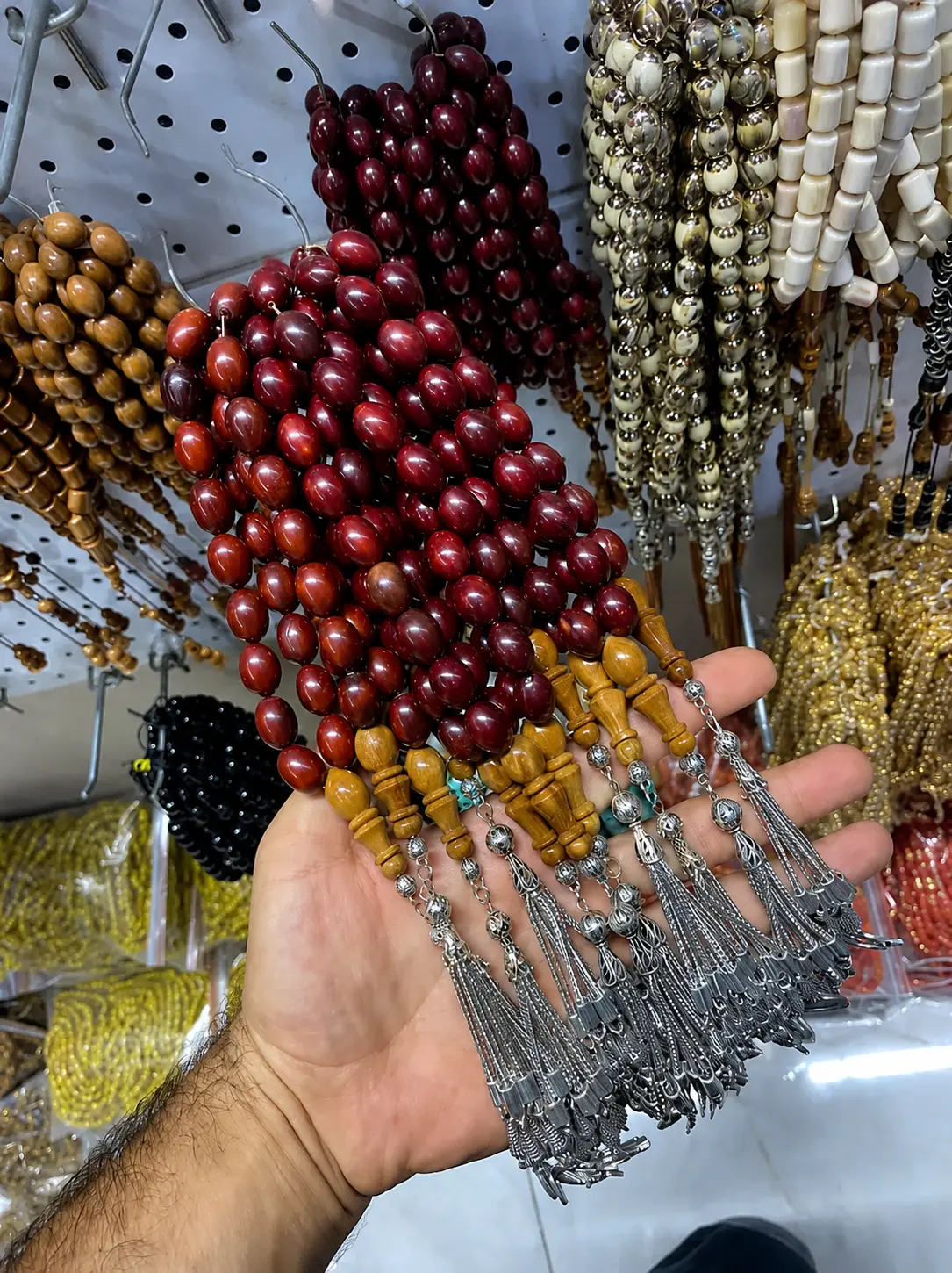مسبحة خشب الكوكا — بني قهوة رقم 12